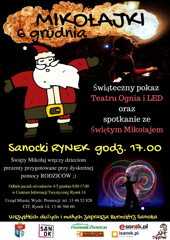 Mikolajkowy pokaz teatru ognia