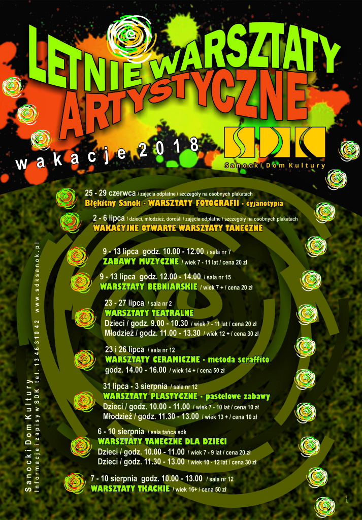 letnie warsztaty artstyczne plakat