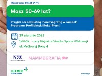 29 sierpnia badania mammograficzne przy MOSiR Sanok