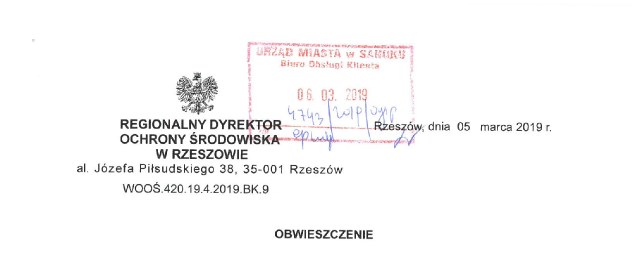 Zawiadomienie RDOŚ