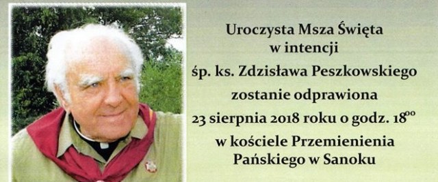 100. rocznica urodzin ks. hm. Zdzisława „Jastrzębiec” Peszkowskiego